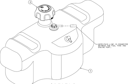 Fuel Tank Diagram and Parts List for RZT-S54KH (17ARCBDA056)(2016) Cub Cadet Lawn Tractor